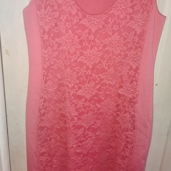 Apt 9 Coral Pink Lace Sheath Dress - Picture 6 of 7